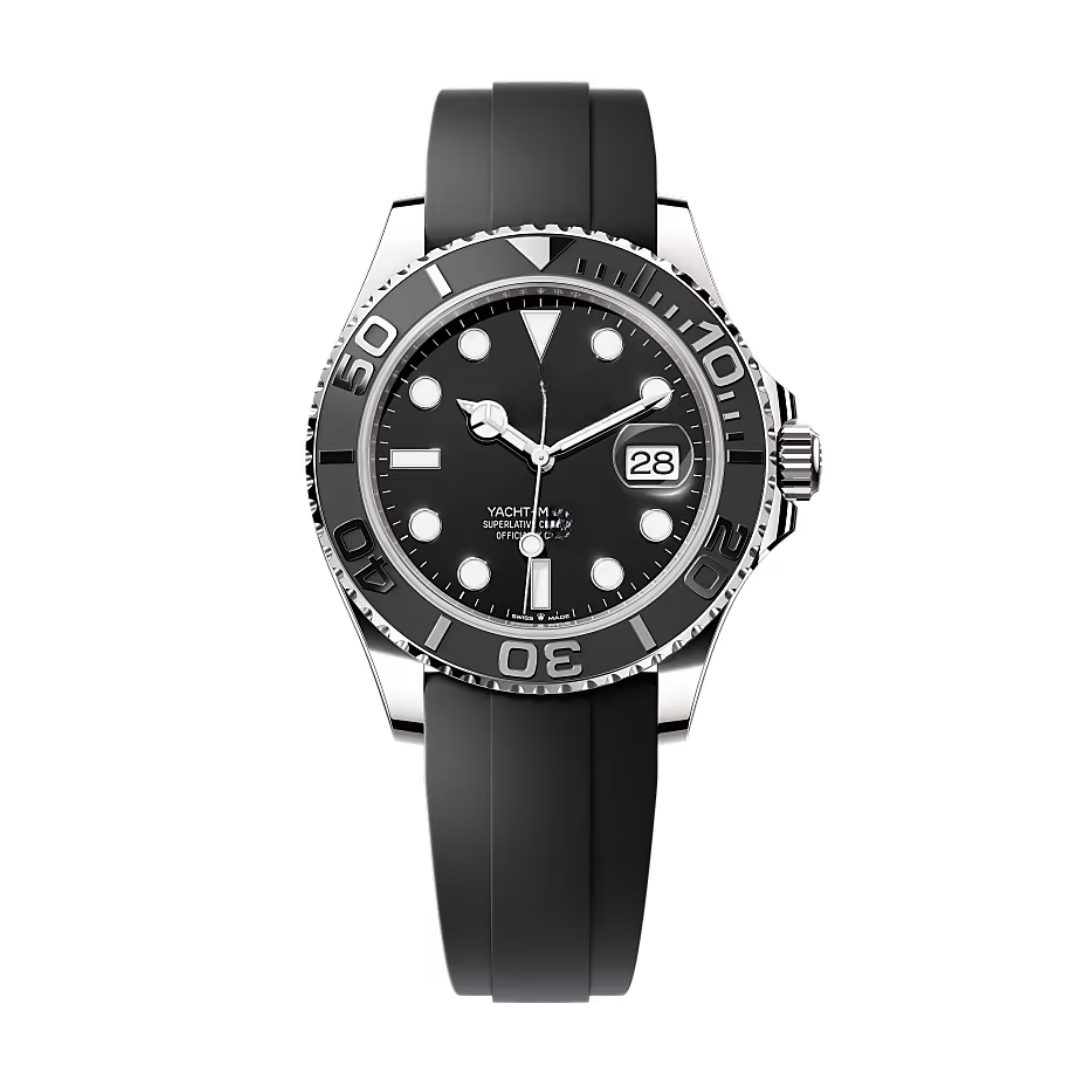 Ocean Master 42 – Black Dial | Flexible Rubber Strap