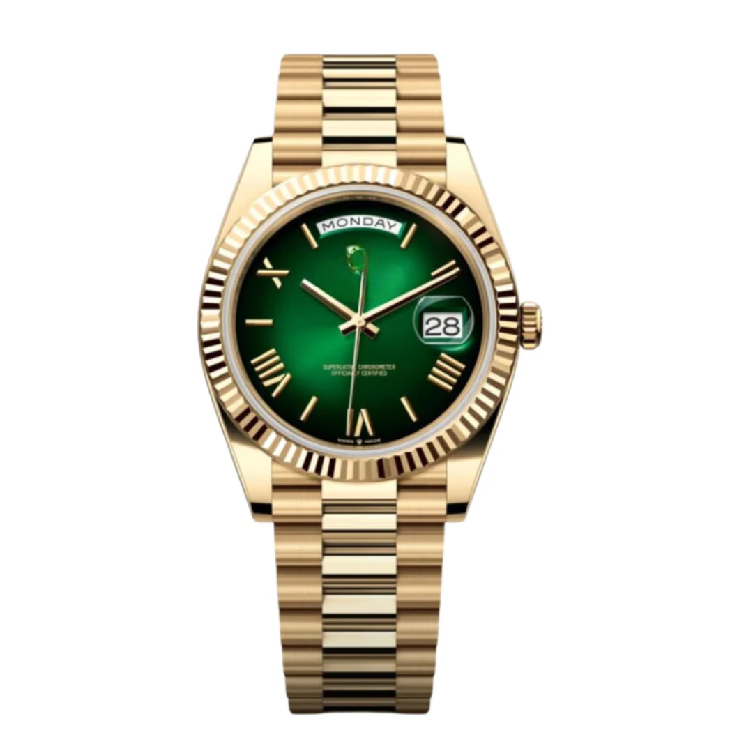 Executive Calendar 40 – Green Dial | Roman Indices B