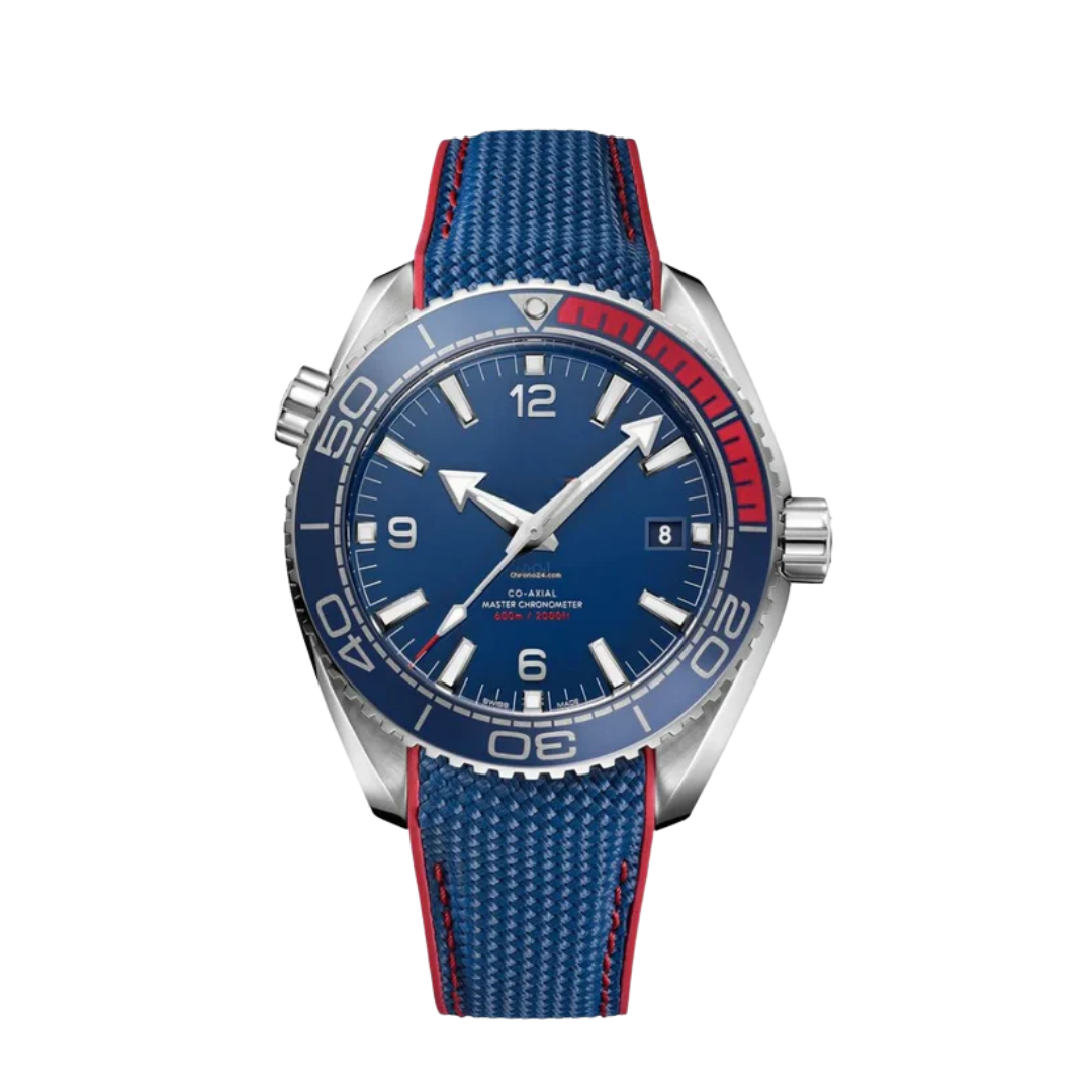 Ocean Diver Chrono 45 – Blue Dial With Red Accents | Textile Strap