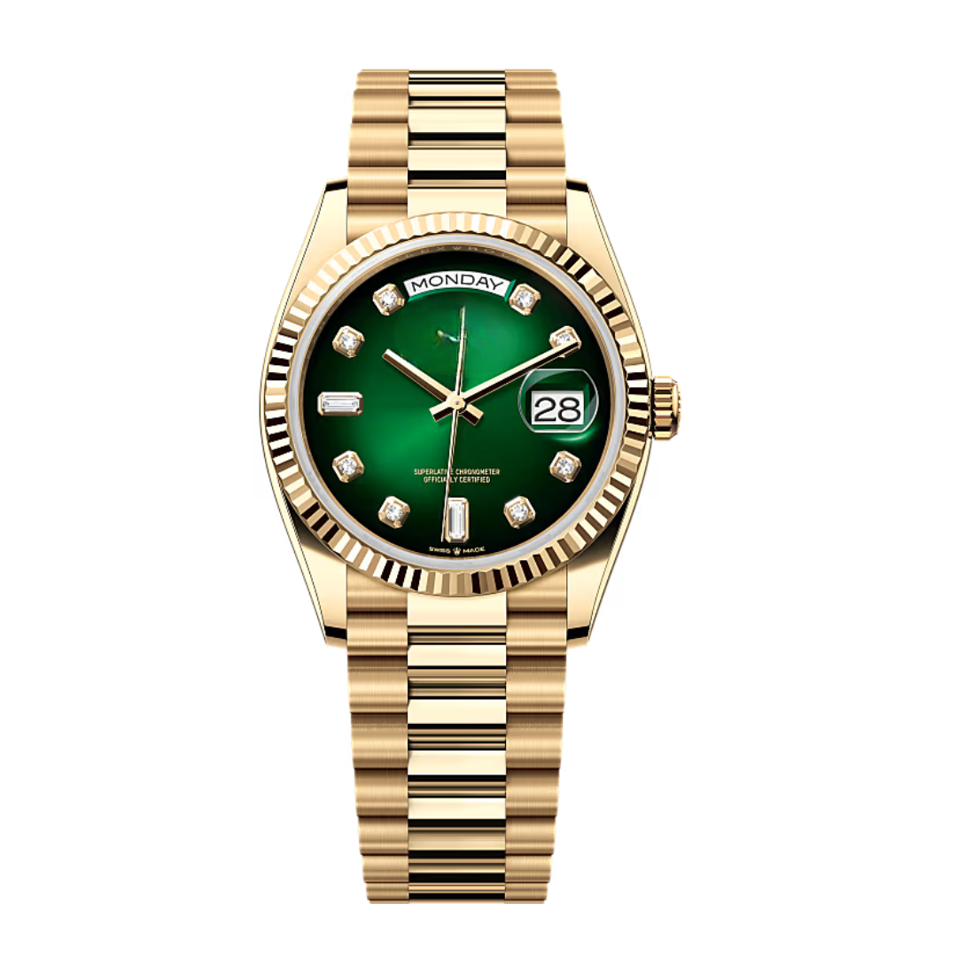Executive Calendar 36 – Green Dial | Yellow Gold Edition